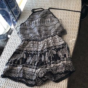 elephant print halter romper